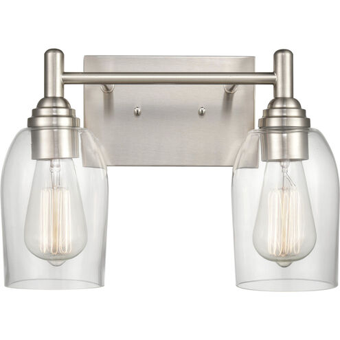Arlett 2 Light 13.13 inch Brushed Nickel Vanity Light Wall Light